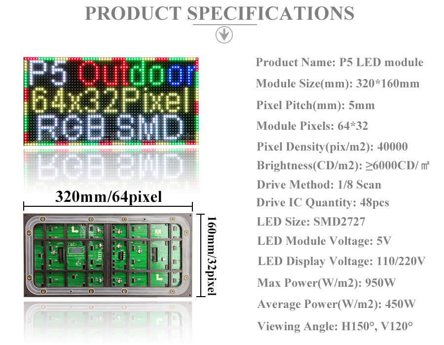 1 P5 Outdoor RGB Full color LED display module 99